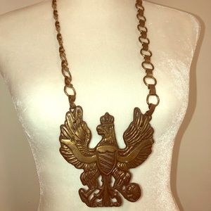 Unisex Eagle Bronze Statement Necklace